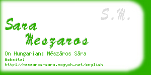 sara meszaros business card
