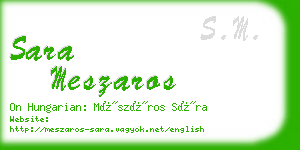sara meszaros business card
